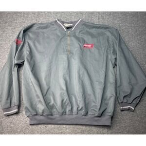 Vintage Akwa Windbreaker Mens XL‎ Gray Lightweight Workwear Made in USA Y2K